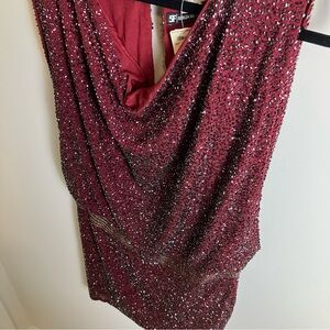 Haute Hippie Burgundy Sequin Mini Dress
